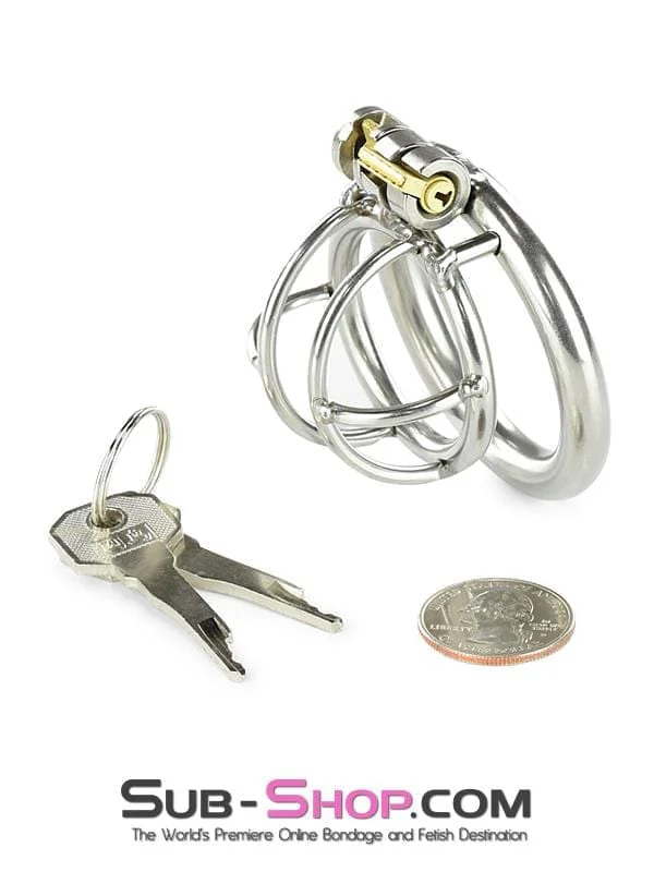 0963RS Tiny Tool High Security Steel Locking Male Bondage Chastity Device - Image 7