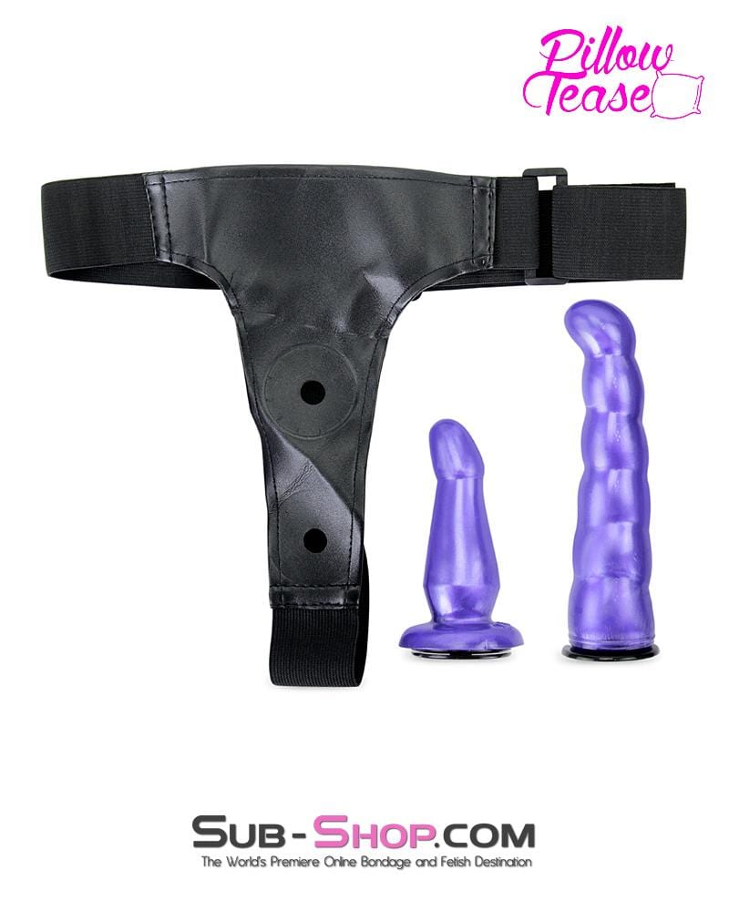 7392M      Tit for Tat Double Dildo Adjustable Strap On Dildo Harness Set - Image 2