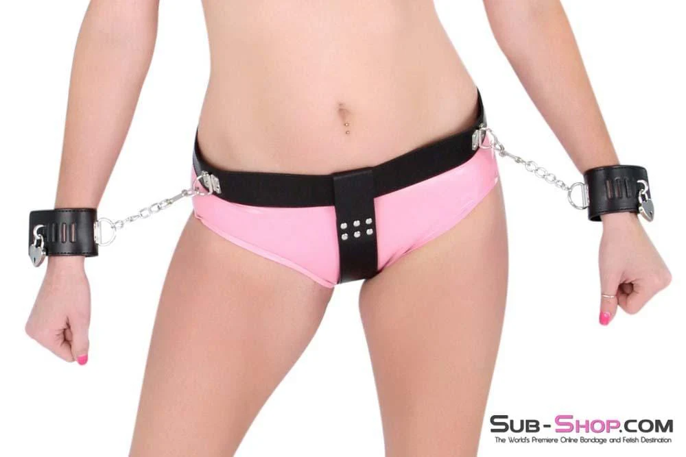 8862HS Under Lock & Key Locking Female Chastity Harness with Wrist Cuffs - Image 6