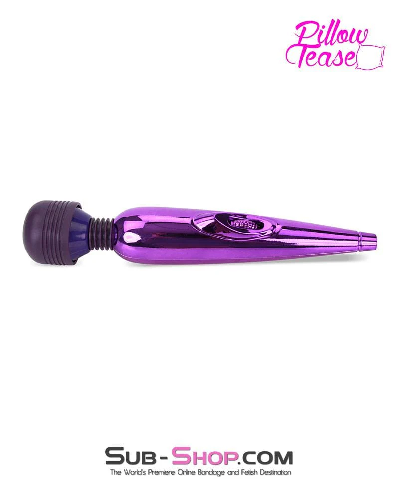 7120S USB Rechargeable Purple Power Chrome 7" Vibrating Travel Wand - Image 6