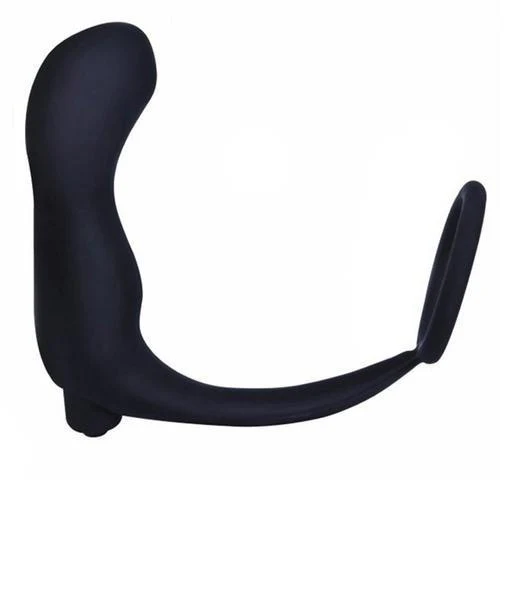 6838M      Vibrating Black Silicone 2 Point Prostate Pleaser with Cock Ring - MEGA Deal - Image 2