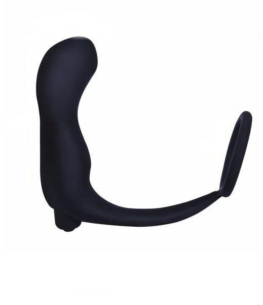 6838M      Vibrating Black Silicone 2 Point Prostate Pleaser with Cock Ring - MEGA Deal - Image 6