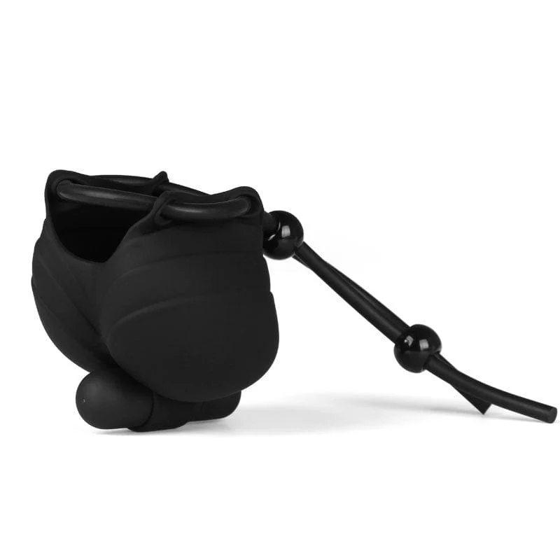 9099M      10 Function Vibrating Silicone Ball Sack with Rubber Cock Tie Cord - Image 3
