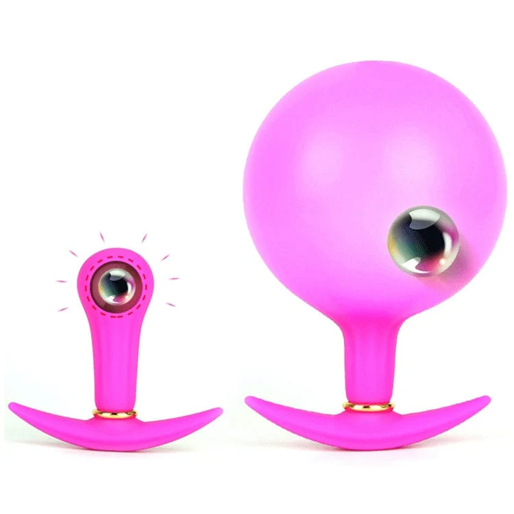 7923M      Vibro Ball Silicone Inflatable Butt Plug with Removable Pump Hose - Image 5