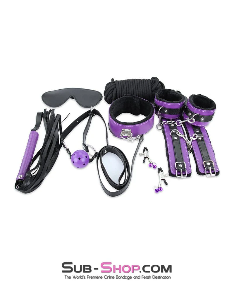 6855M Weekend in Bondage 10 pc Purple and Black Full Bondage Scene Sex Kit - MEGA Deal