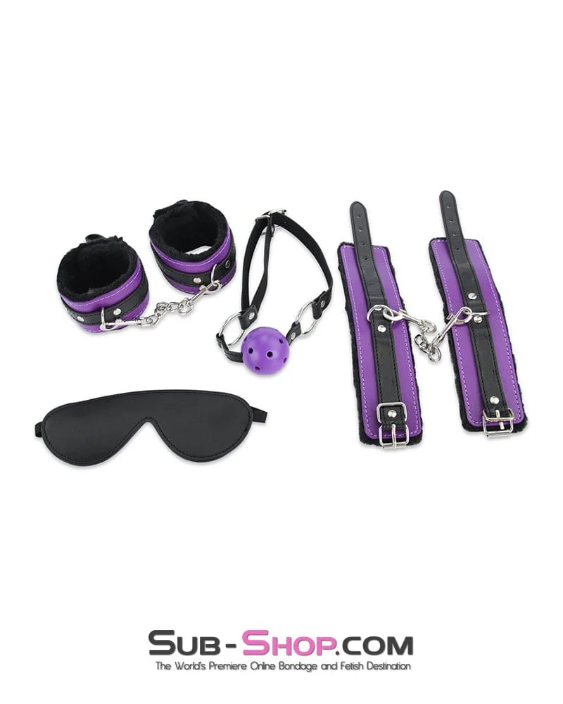 6855M-SIS Weekend in Sissy Bondage Accessory 10 pc Purple and Sissy Hypnosis Black Full Bondage Scene Sex Kit - Image 5