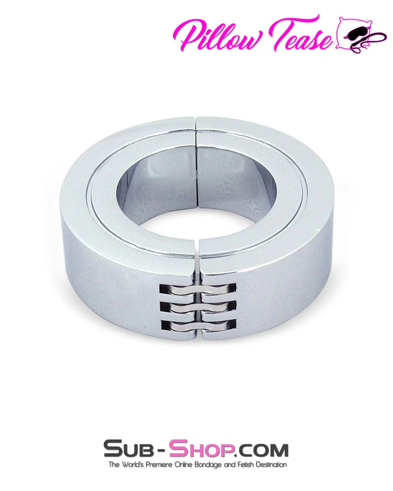 0434M Weighted Locking Hinged Stainless Steel Cock Ring - Image 3