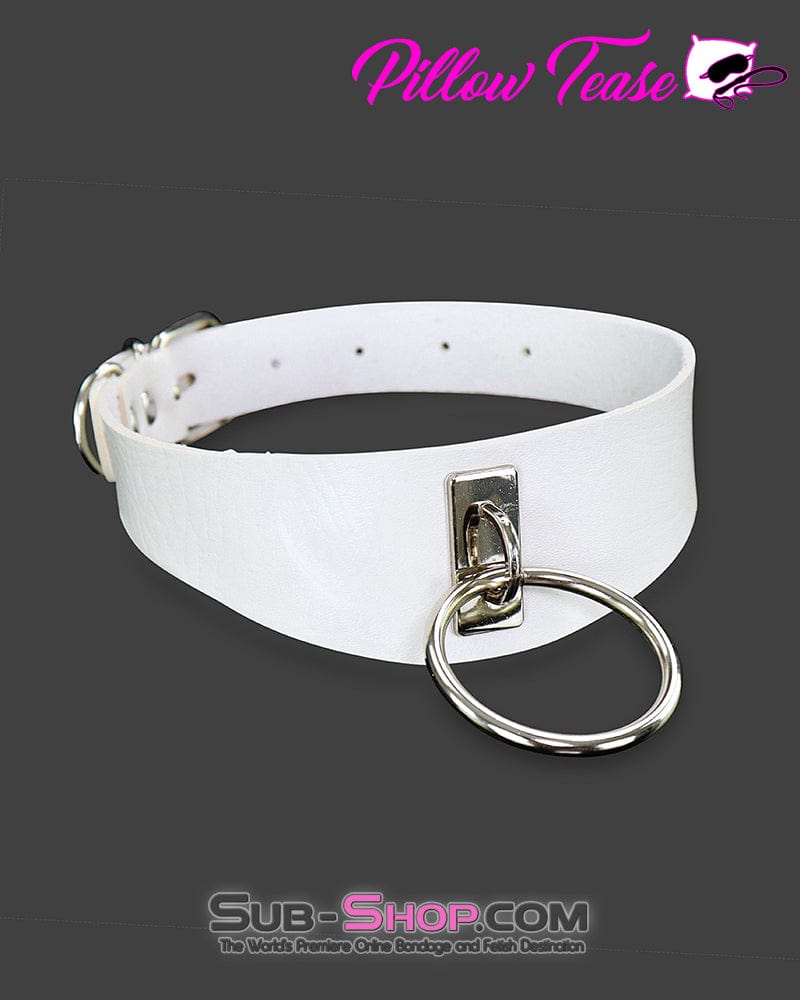 9914DL White Chevron Thin Bondage Fashion Collar - Image 2
