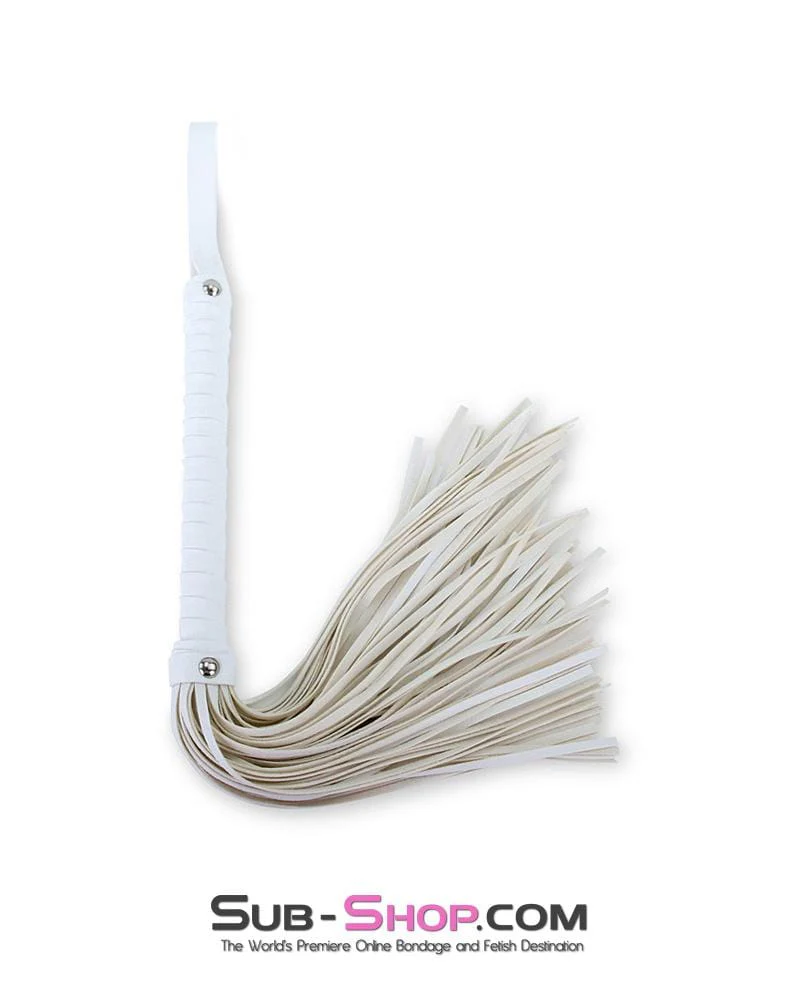 2507MQ White Heavy Vegan Leather Whip - Image 5