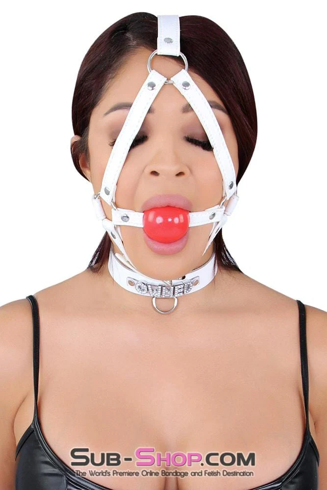 8988MQ White Strap Red Ballgag Trainer - Image 15