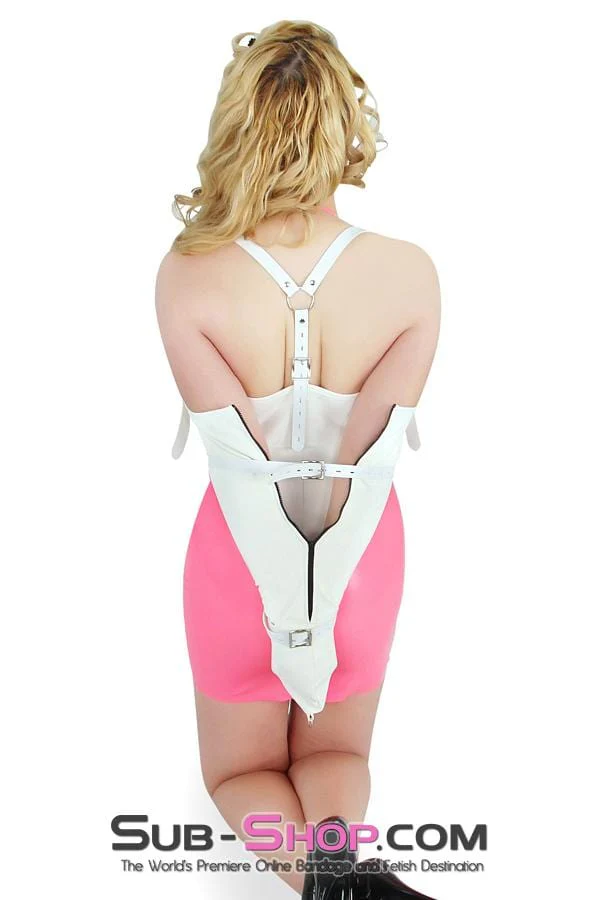 7001M White Zippered Armbinder with Locking Straps - Image 17