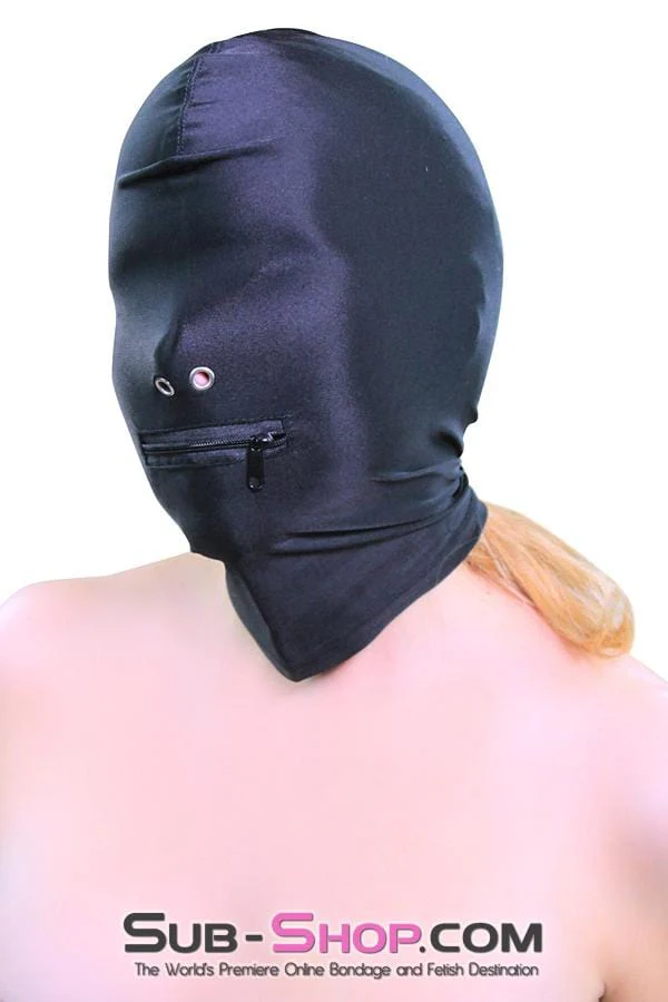 0810M Zipper Mouth Soft Spandex Hood with Grometted Nose Holes