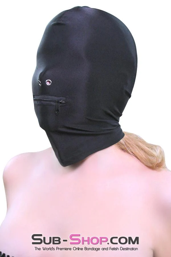 0810M Zipper Mouth Soft Spandex Hood with Grometted Nose Holes - Image 3