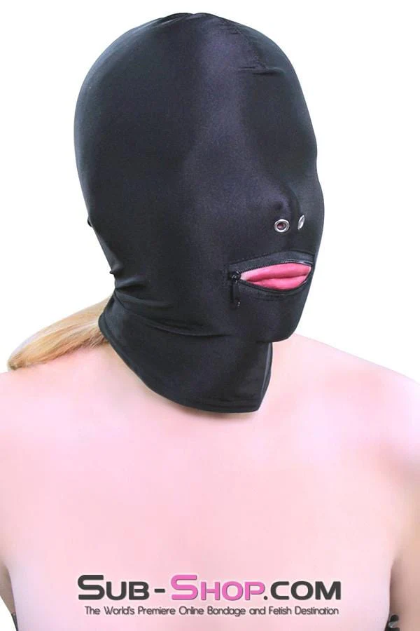 0810M Zipper Mouth Soft Spandex Hood with Grometted Nose Holes - Image 4